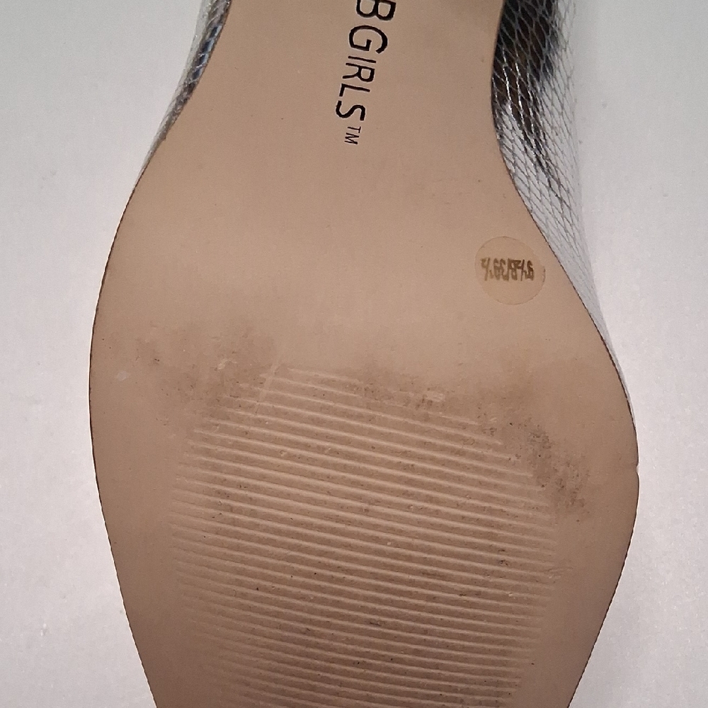 BCBGeneration Metallic Silver Snakeskin Heels - image 3